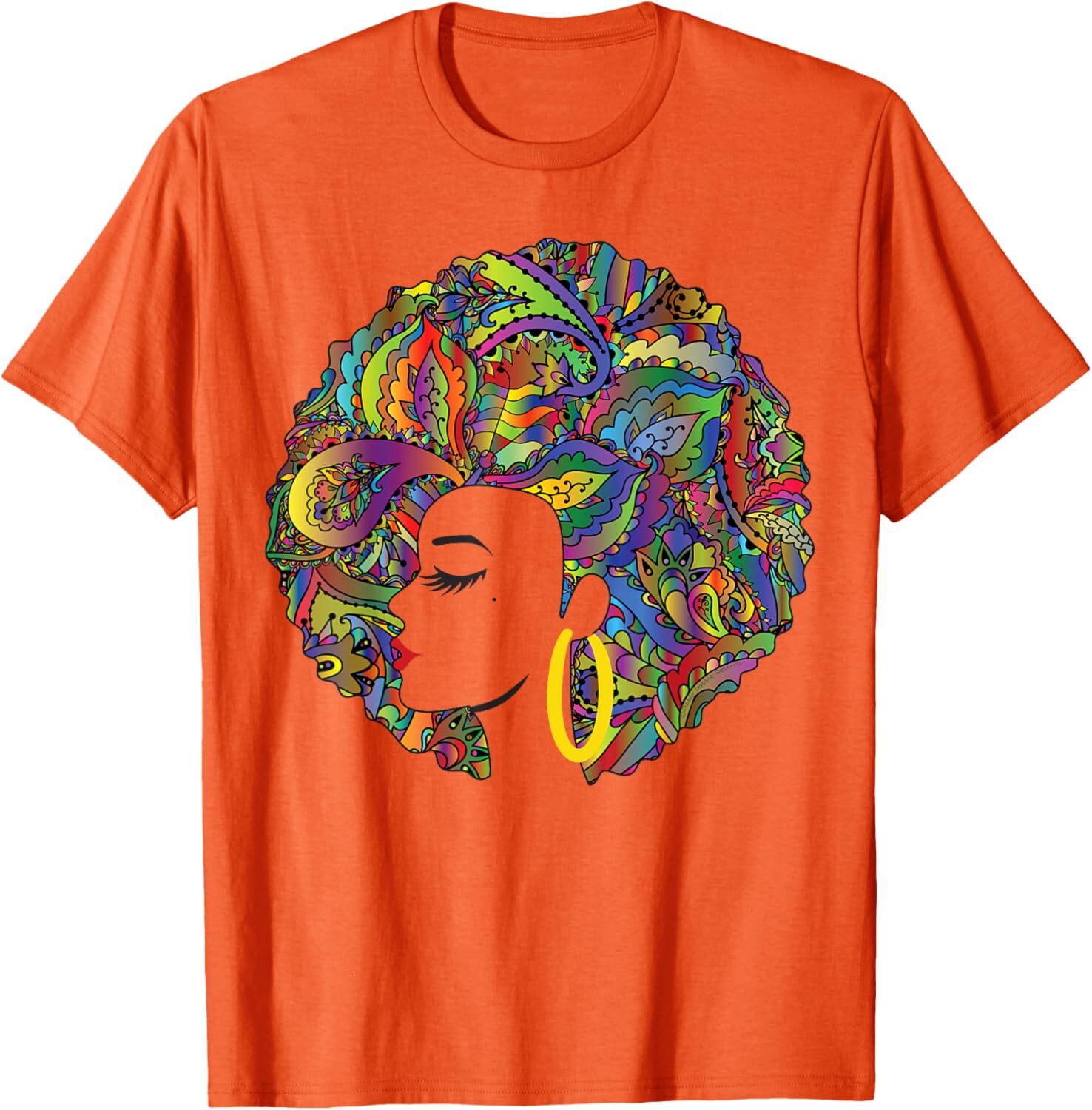 T shirt for Mens Beautiful Black Woman African American Black History Graphic Tee Casual Tops Clothes Short sleeve