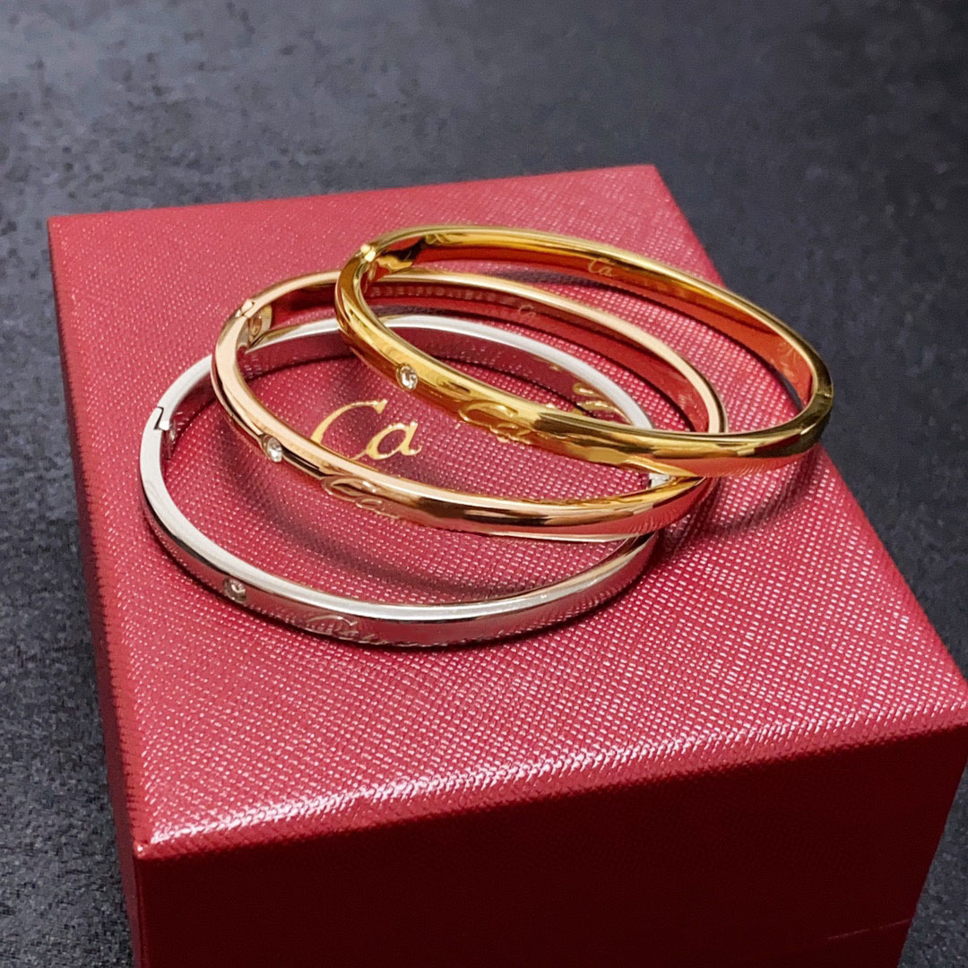 Bangle Bracelet designer bracelet carve letters gold sliver bracelet designer for women luxury Jewelry Couple style For Women Wedding good