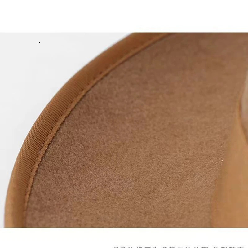 Black Fedora hat unisex wide brown jazz top hat autumn winter classic elegant Panama hat gentleman hat wholesale Chapeau 250325