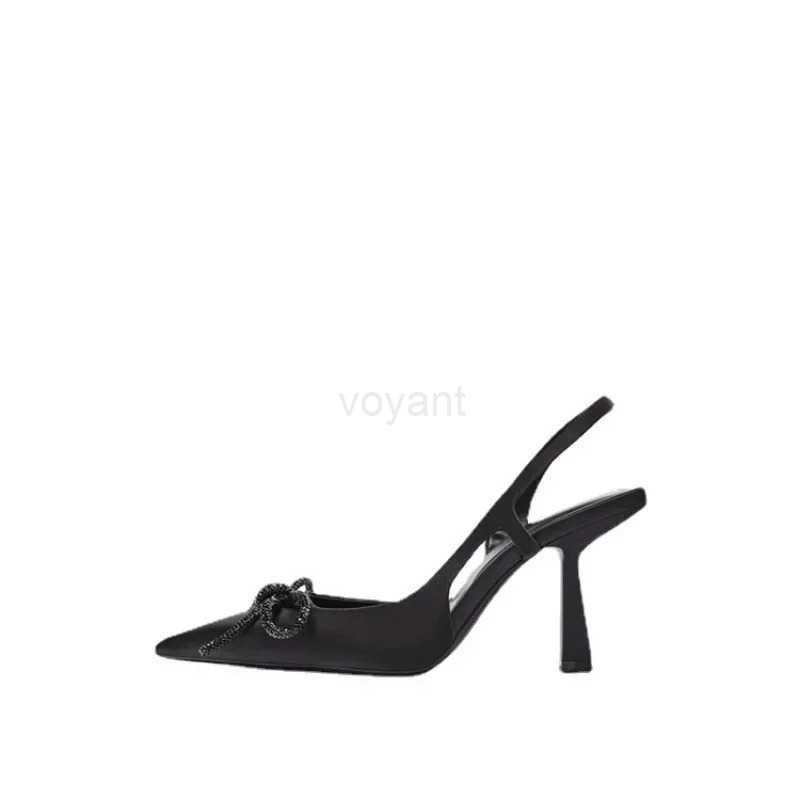 2025 Wan High H Sparkly Bow Sandals Pointed Toes Wen Shoes Elegant Pumps for Wen Mler Par Nightclub Zapatos Mujer Z250326