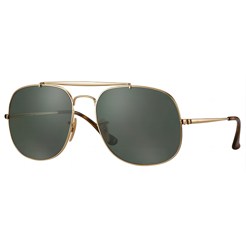 top eyeglasses The General sunglasses men women square metal frame classic sun glasses for male female with leather box