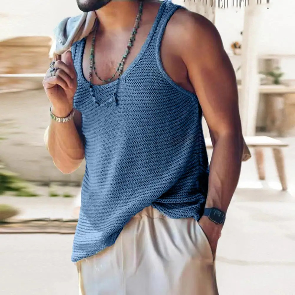 Chic Tank Top Simple Style Sports Sweat Absorption Streetwear Men Summer Vest 250325