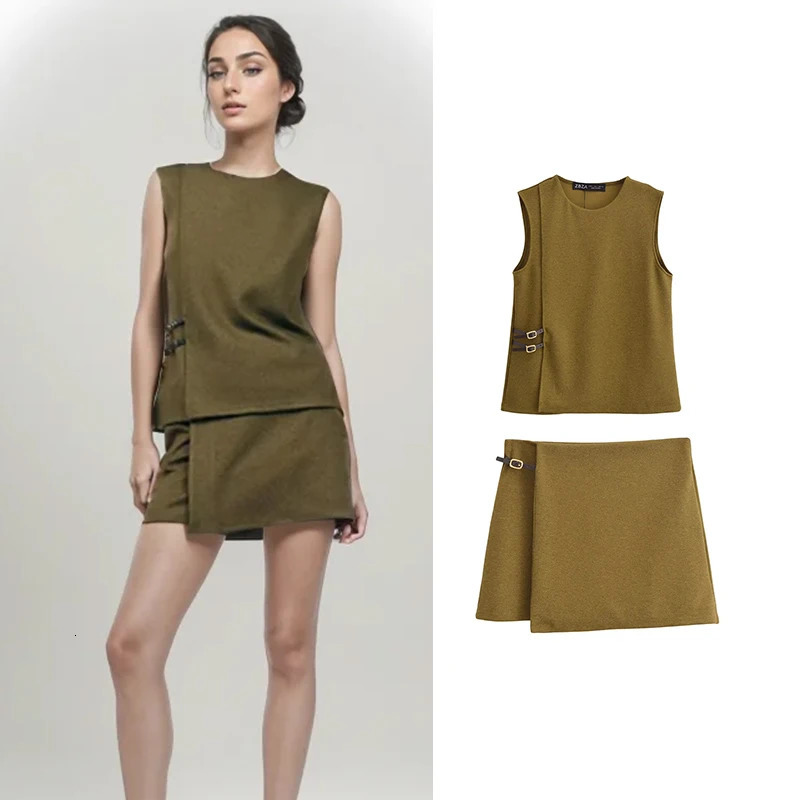 Womens Summer 2-piece Fashion Ultra Thin Elegant Elastic Waist Skiing Set Youth Fashion Holiday Set 250321