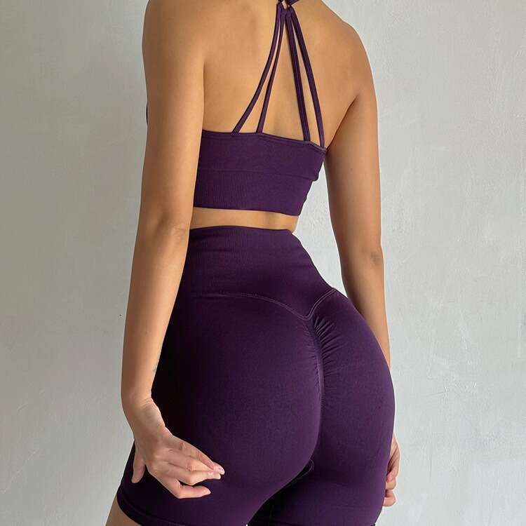 Women Yoga Pants New Fitness Beautiful Back Bra Yoga Suit Women S Quick Drying Exercise Training Hip Lifting Three Part Shorts Set