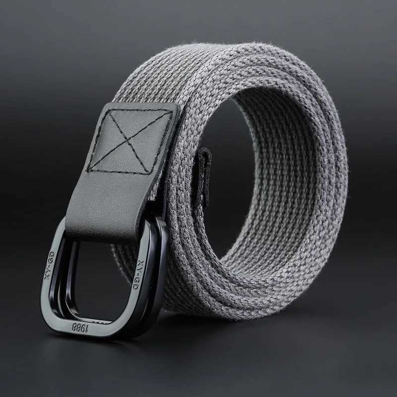 3.8cm Simple Canvas Mens Belt Fashion Thick Weaving Outdoor Sports Wear resistant Tool Solid Color Belt Womens Wholesale W250326