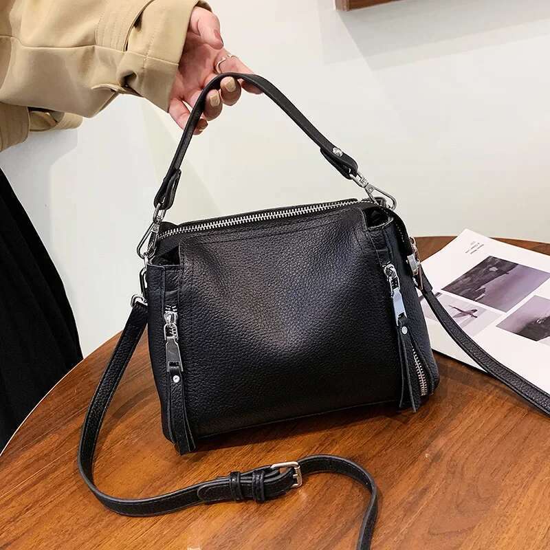 Women's Bags Genuine Leather Handbags Cowhide Women Shoulder Fashion Ladies Messenger Bags High Quality Female Tote bag