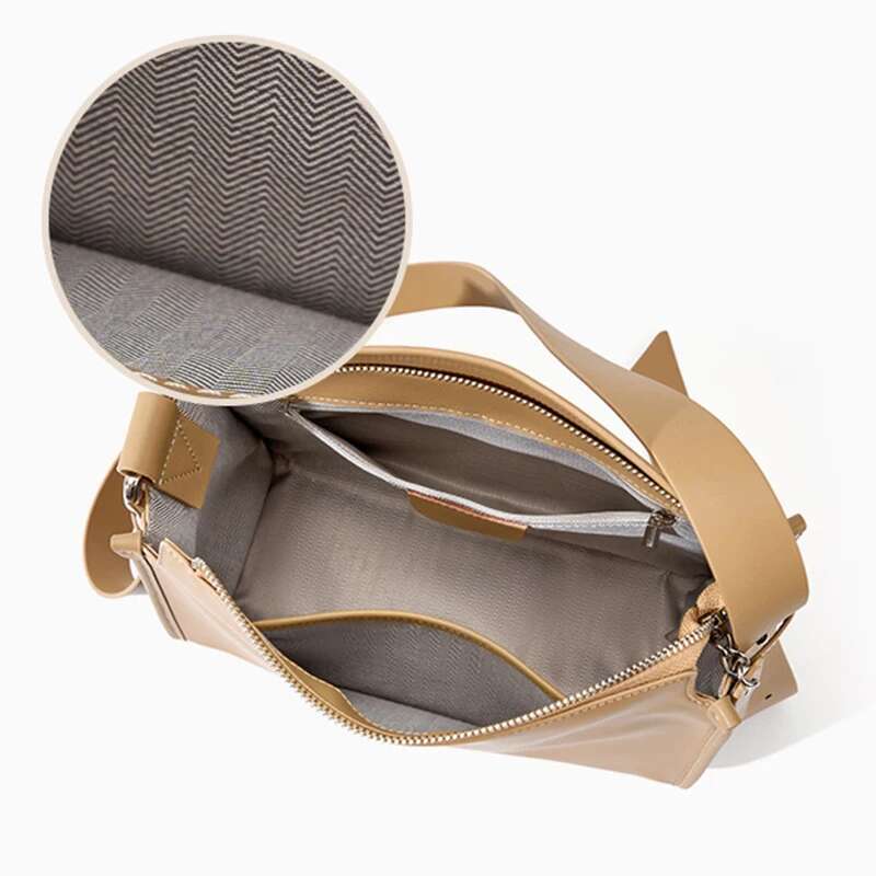 New Cowhide Women's Fashion Rivet Adjustable Shoulder Strap Woman Crossbody Bags Genuine Leather Female Casual Bag