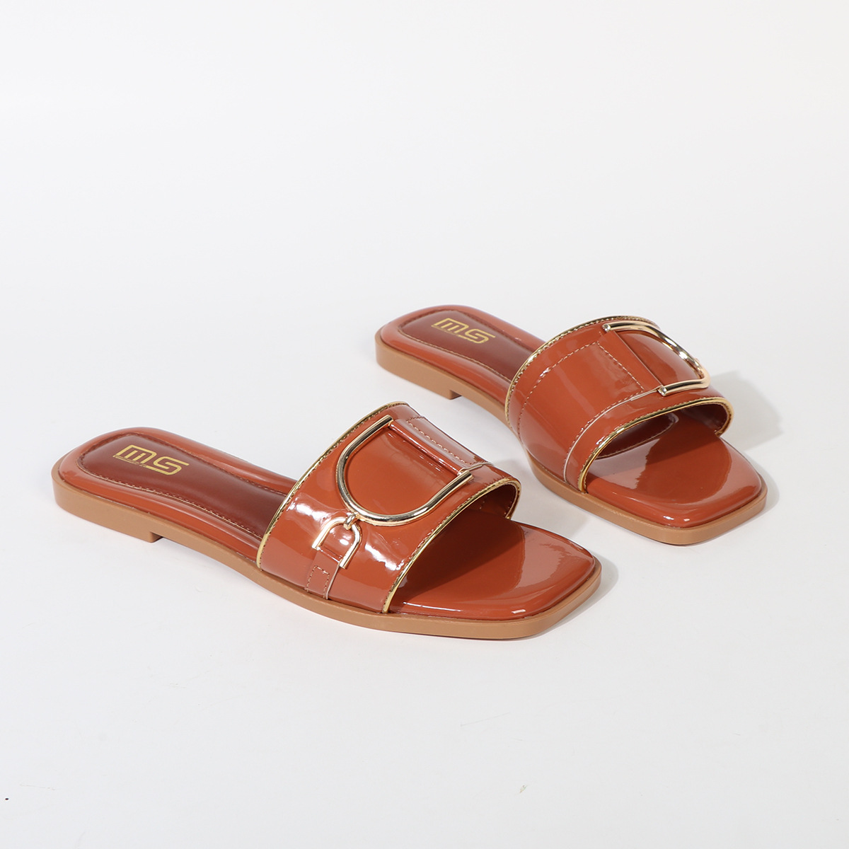 free Shipping new design Slippers for women flat sandals fashion summer casual square Toe slipper outdoor Indoor shoes women plus size 42