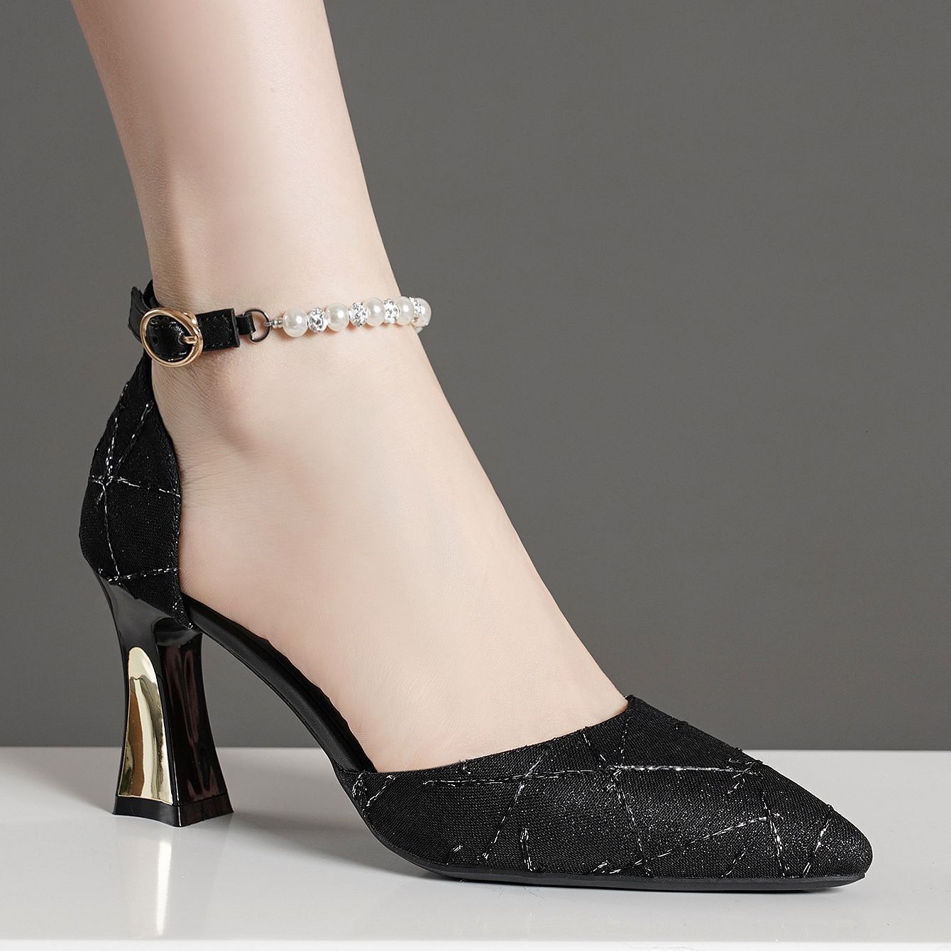 New Single Shoes 2025 Spring High Heels Pointed Women's Shoes Ultra Soft Thin Heels Wedding Cheongsam Fashion Style Ins