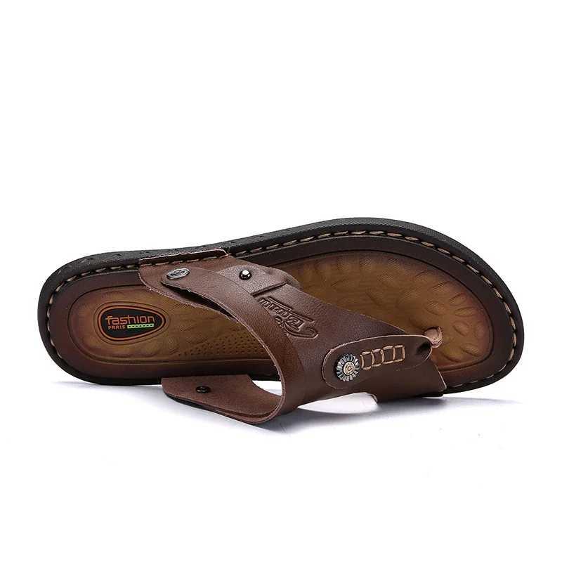 DUDELI hot selling mens sandals genuine leather mens summer shoes casual slippers flip cover mens comfortable shoes soft sandalsXJ250326