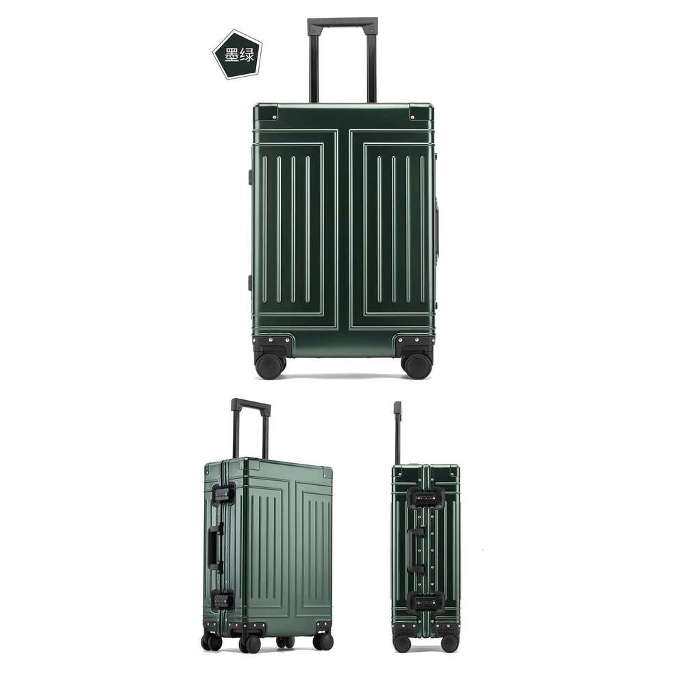 2024 Capacity Durable Lage Sets 100% Aluminum Suitcase Wheels Women Girl Men Cabin Carry-On Boarding Travel 20/24/26/28