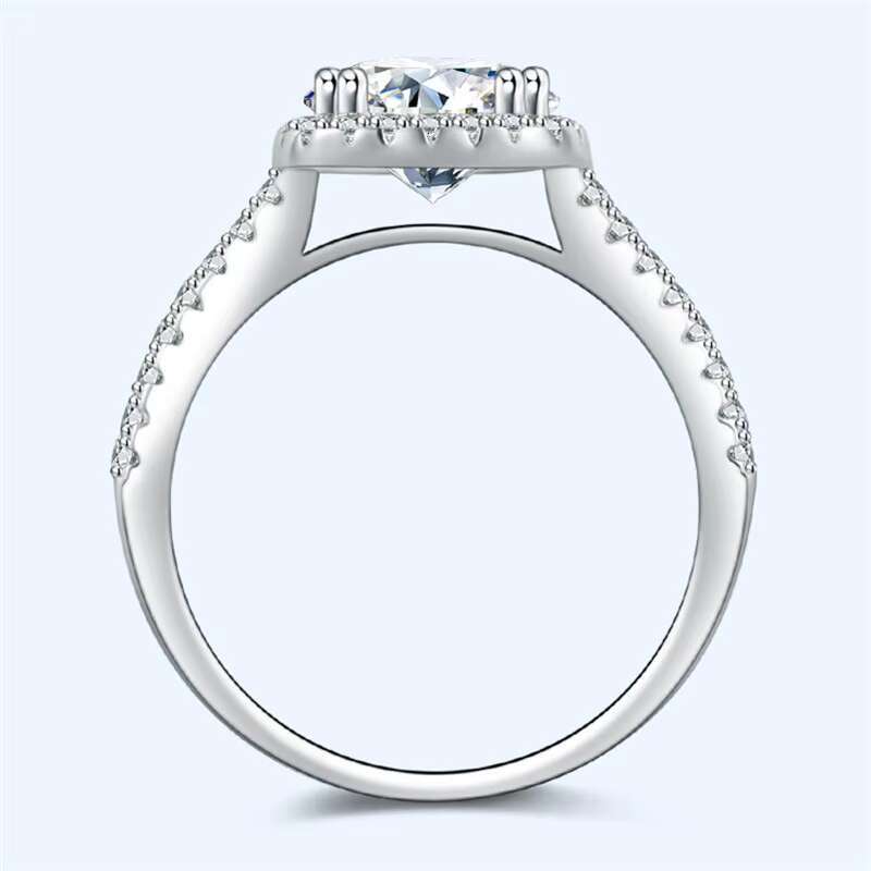 925 Silver Rhodium Plated Moissanite Wedding Rings 92.5% Silver Iced Out Style