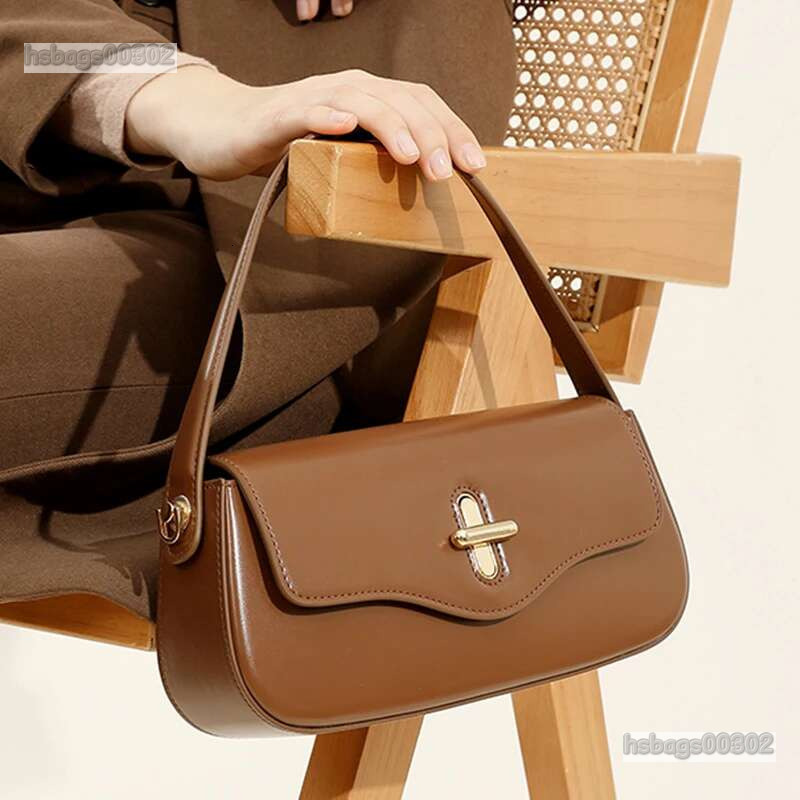 2025 New Genuine Leather Women's Stick Senior Designer Shoulder Bag Fashion Handbag Commuter