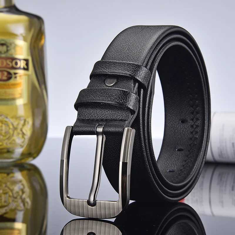 3.5cm fashionable mens belt alloy buckle fully matched with crocodile pattern decoration mens belt W250326