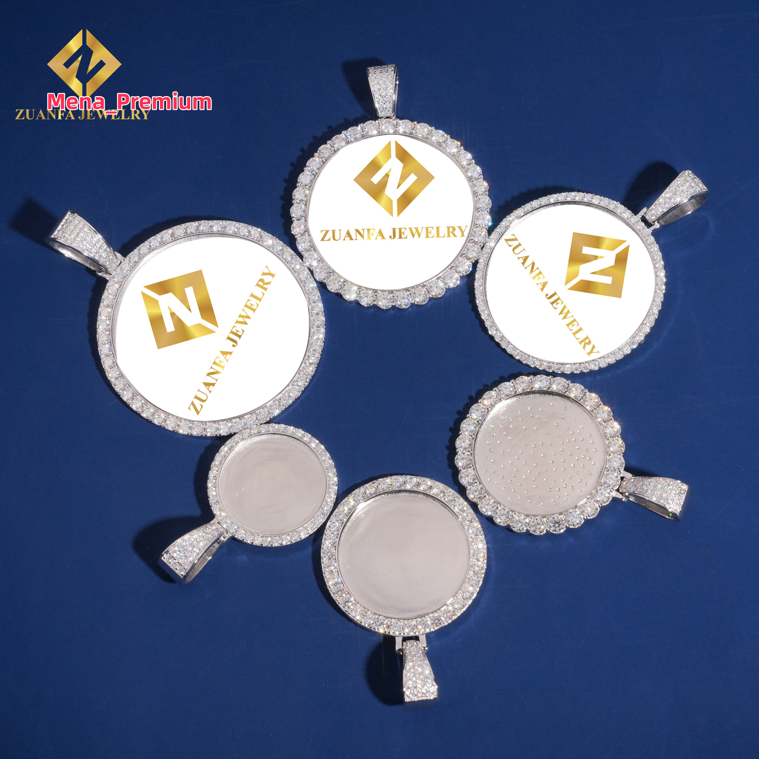 Fast Delivery Fashion Jewelry Necklaces 925 Sterling Silver Photo Pendant GRA Vvs Moissanite Iced Out Picture Pendant