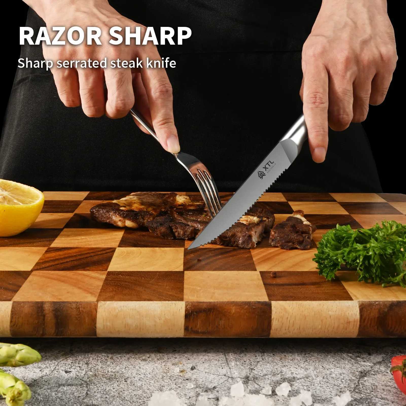 Steak knife set stainless Steel Blade Kitchen Knives Handle Sharp Dinner Knife Meat Cutter bread kitchen knives setC250326