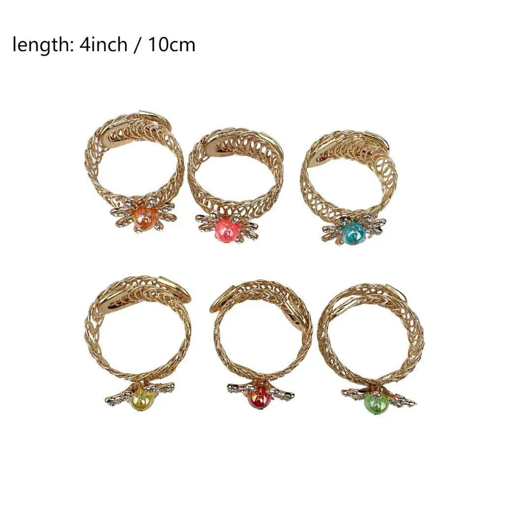 Exquisite gold-plated bead ring alloy material single round beads simple style suitable for daily wear 250322