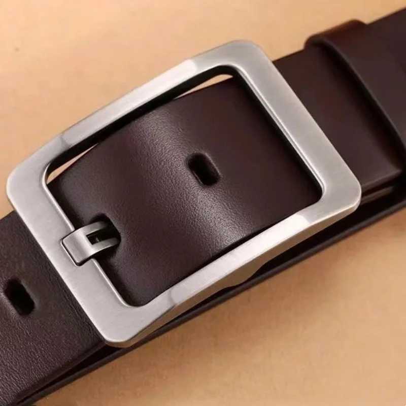Mens Retro PU Leather Belt with Buckle Jeans Black Belt Business Casual Brand Retro Belt W250326