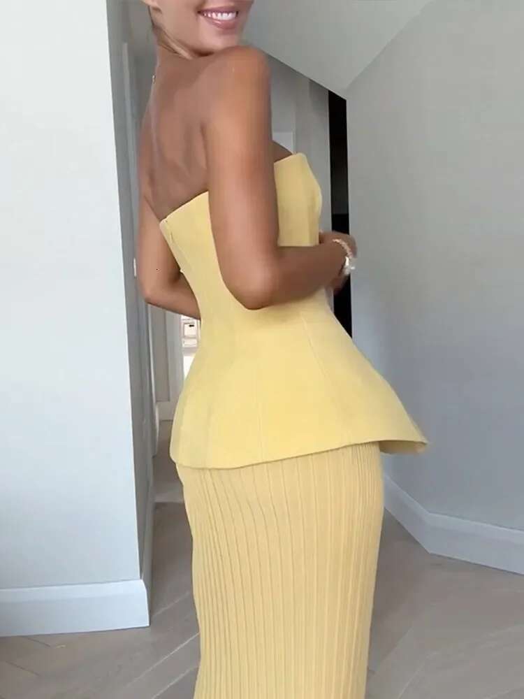 Fashion Solid Skirt Sets For Women Elegant Sleeveless Backless Slim Tank Tops Pleated Skirts Suits 2 Pcs Female Casual Outfits