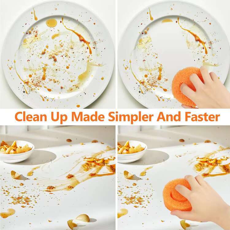 BPA Free Multipurpose Odor Resistant Temperature Controlled Deep Color Kitchen Scrubber Cleaning Sponge for Dishes and Home