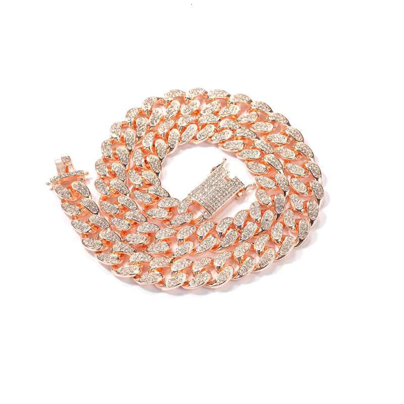 Hip-hop 20mm Full Diamond Mens Large Gold Chain Domineering Exaggerated Cuban Chain Necklace and Bracelet Hiphop RapAccessories