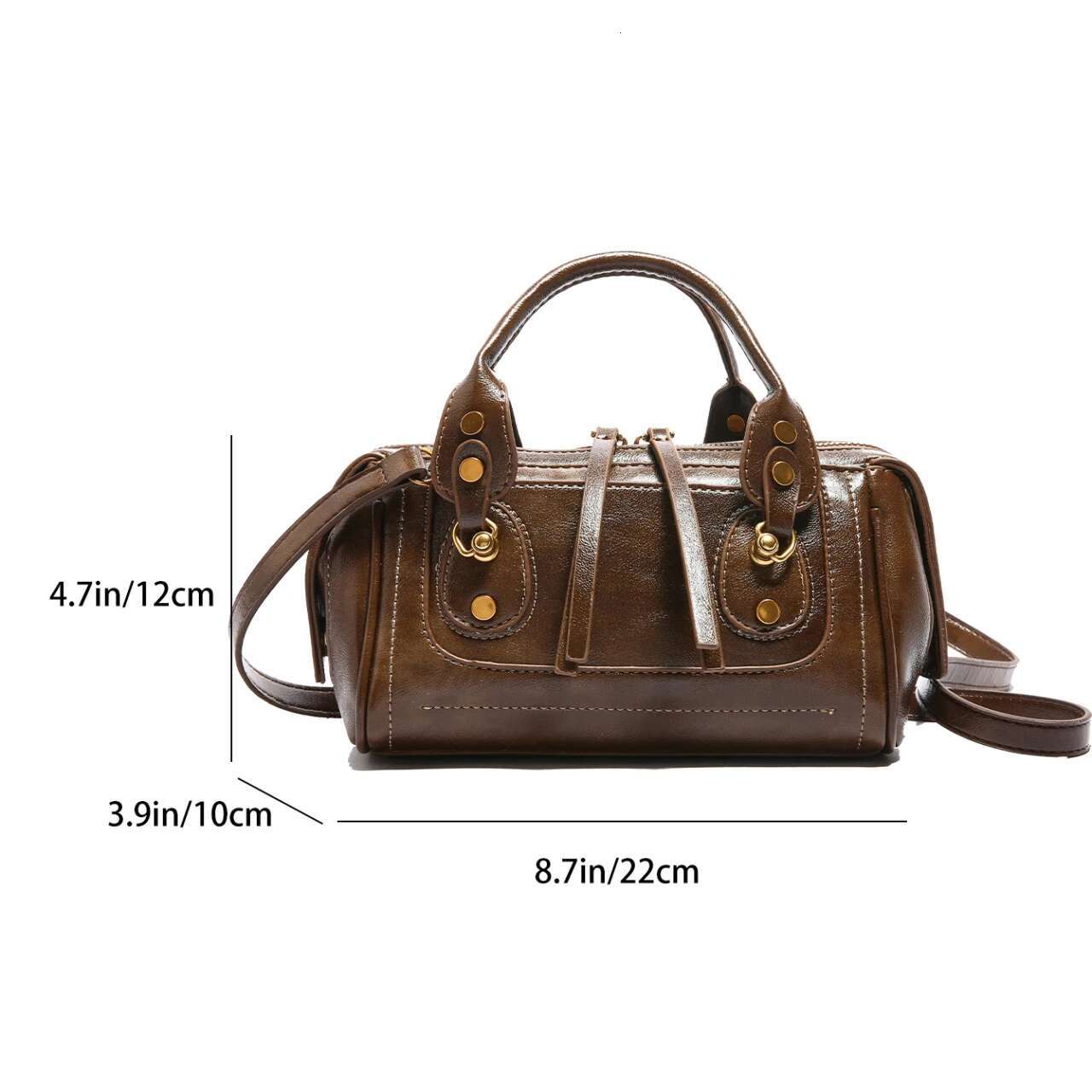 Retro Leather Handbag And Purse Top Branded Shoulder For Women Designer Rivet Motorcycle Ladies PU Messenger Bag Small