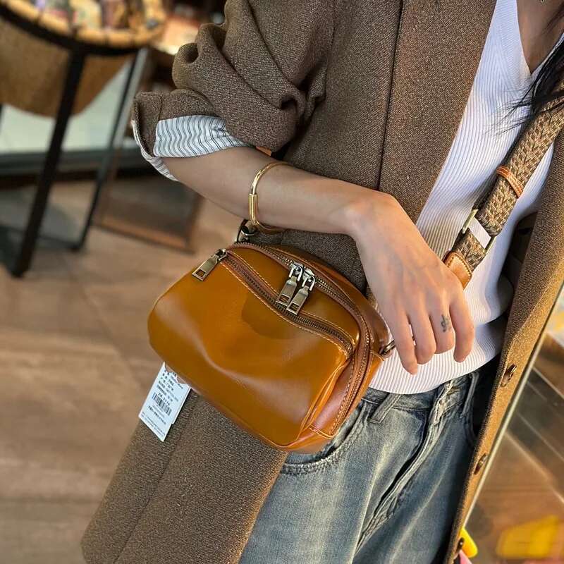 Women Cowhide Small Handbag Popular And Versatile Genuine Leather Women's Bag Ladies Designer Shoulder Crossbody Bags New