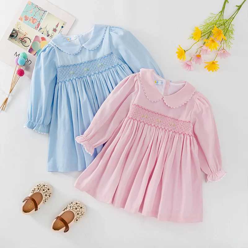 2024 standard pole and wedding girl long sleeved smoking dress autumn childrens handmade retro smoking dress W250326
