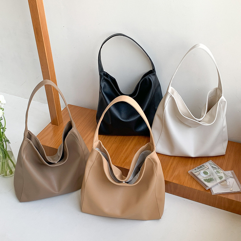 2025 Spring New Simple Soft Pitot Bag Large Capacity Commuter Bag College Students Class Fashion Shoulder Bag Female