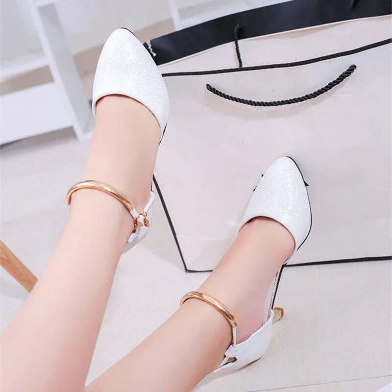 2025 Summer New Women's Classic Wedding Bridal White Buckle High Heels Women's Pink Comfortable Stiletto High Heels Sexy Party Designer Fash