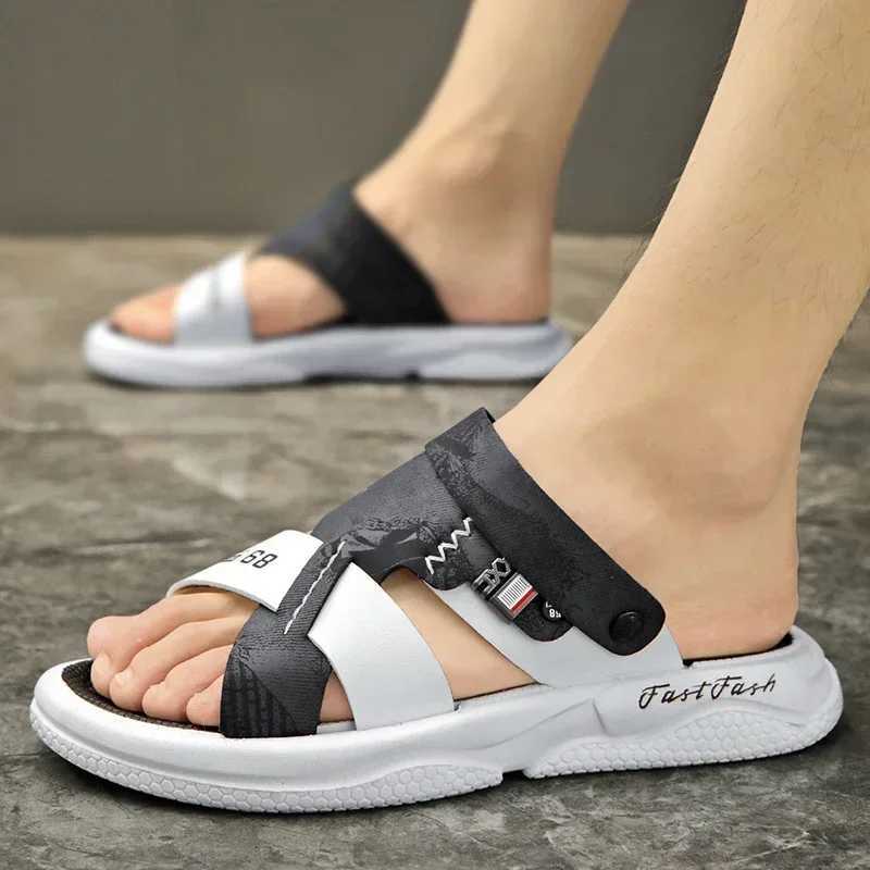 Summer mens slippers beach sandals 2024 original brand shoes comfortable mens sandalsXJ250326
