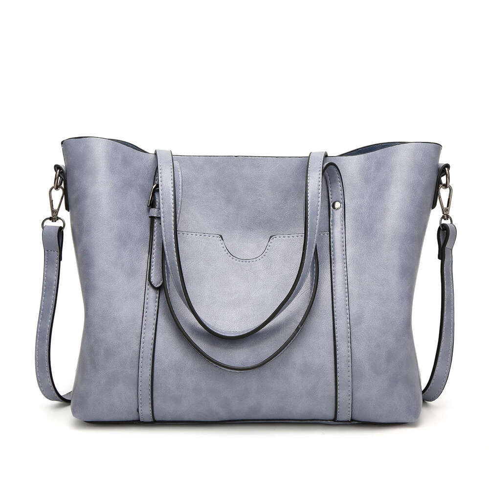2023 New Fashion Soft Leather Casual Women's Handbag Single Shoulder Crossbody Capacity Bucket Large Bag
