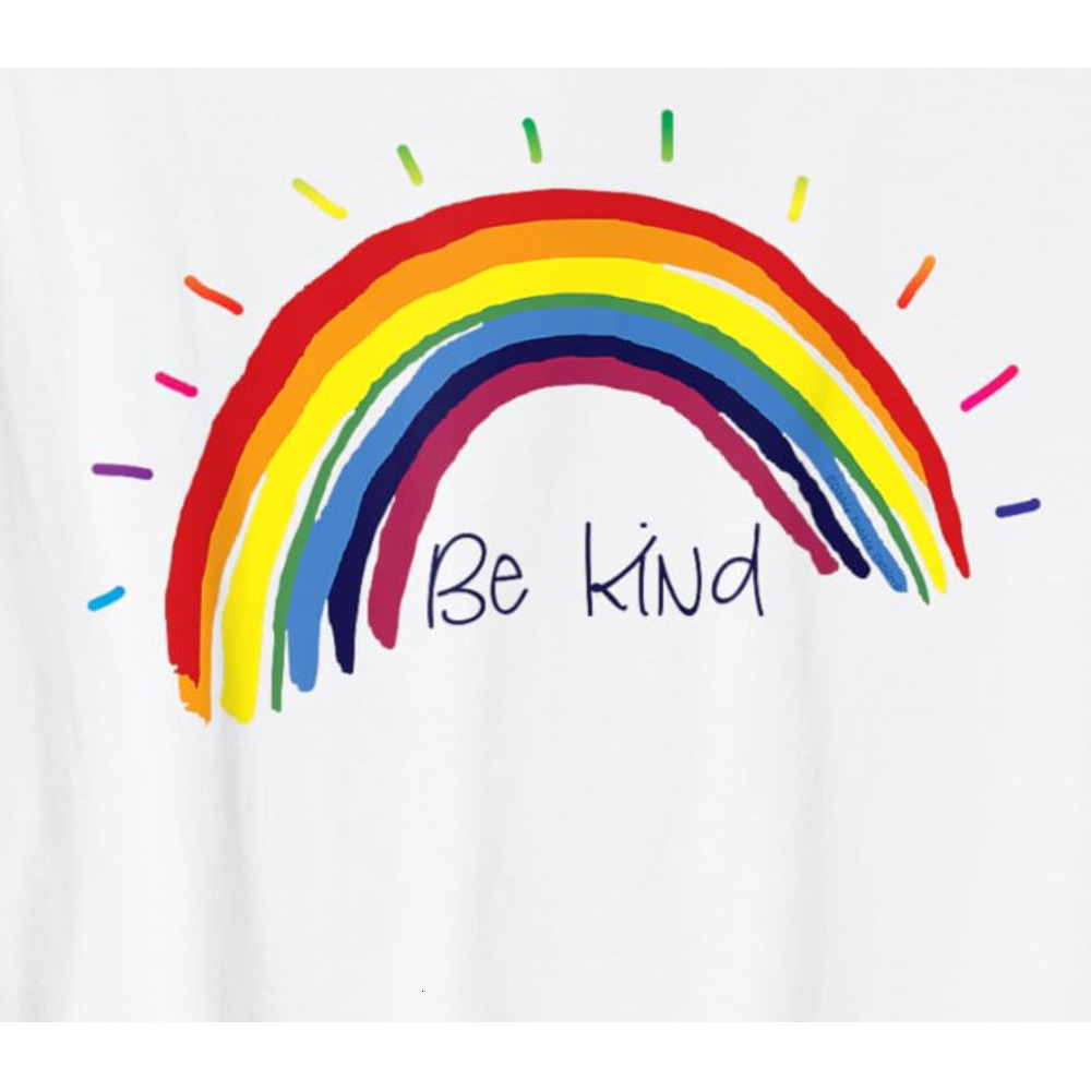 T shirt for Mens Kindness Rainbow Positive Message - Be Kind Graphic Tee Casual Tops Clothes Short sleeve