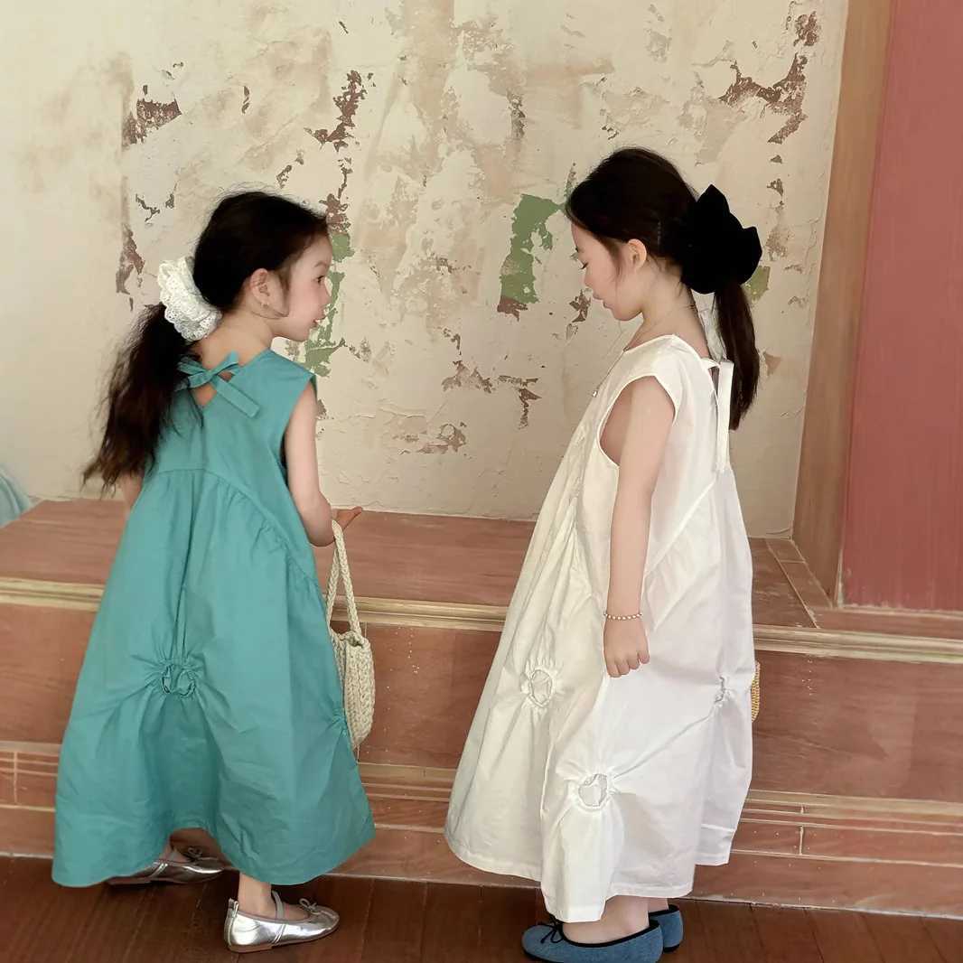 New round irregular vest for girls in summer high-end warm dress for children casual W250326