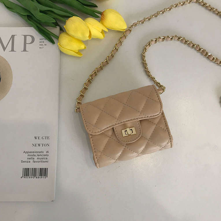 New 2024 fashionable diamond grid small square mini chain bag, student wallet, Korean version crossbody bag for women
