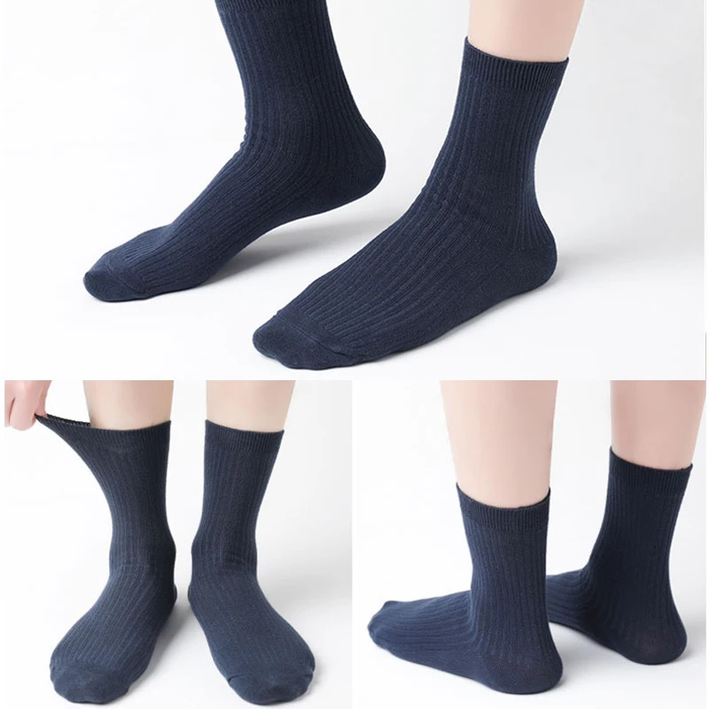 HSS 100% pure cotton mens socks casual business striped deodorant breathable mens winter travel socks 5 pairs/batch 250321