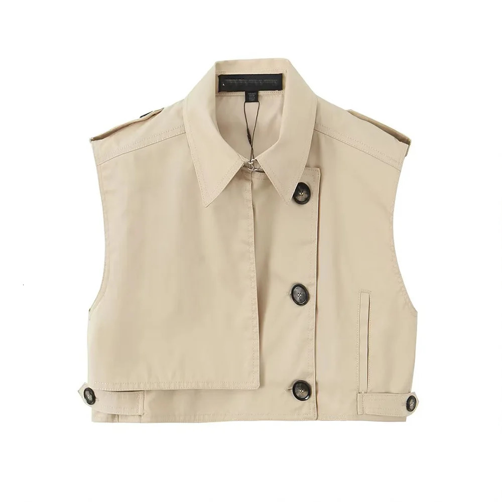 ZBZA Women Motorcycle Cropped Vest Shorts Suit Lapel Single-breasted Top Hidden Zipper A-line Shorts Summer Female Chic Set 250321