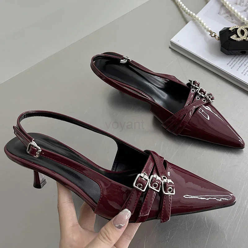 Pointed Toe Shallow Pumps Ladies H Shoes Fem Fashion Slingbacks New in Medium H Shoes For Wen Footwear Mes Z250326
