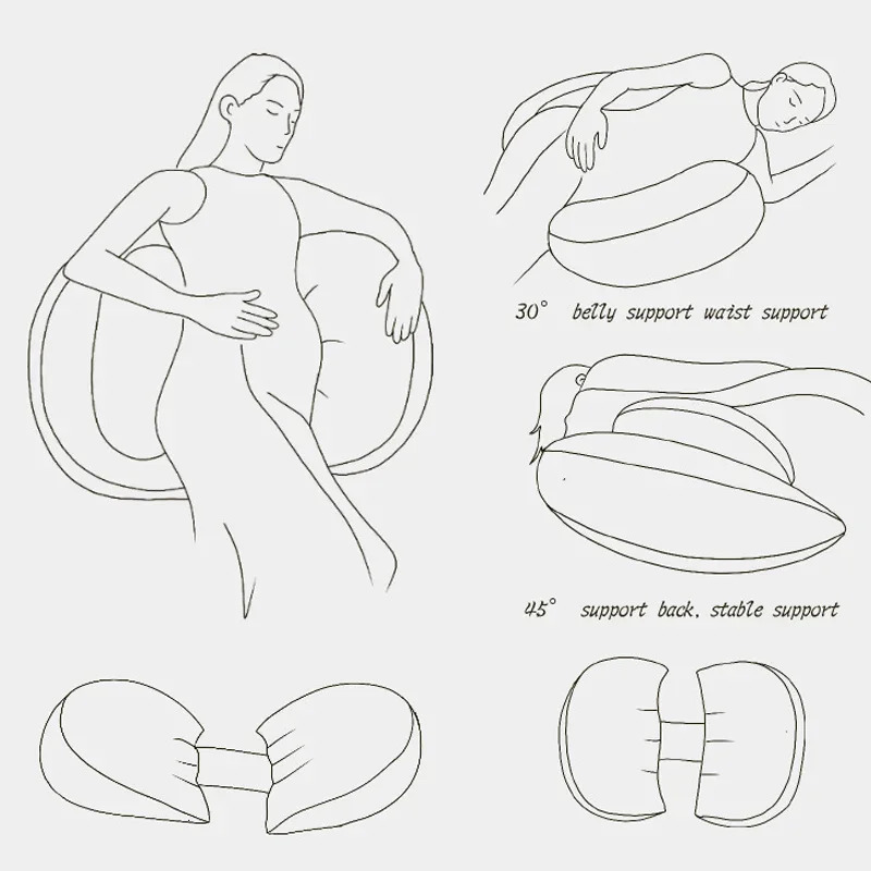Pregnant Women Pillow Universal Waist Support Pad Side Sleep Artifact Pillow Modern Simple Semicircle Cushion Maternity Supplies 250326