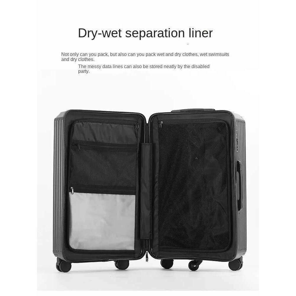 22 28 34 Inch New Quality Spinner Five Wheels Lage PC USB Charger Carry-Ons Suitcase Set with Cup Holder