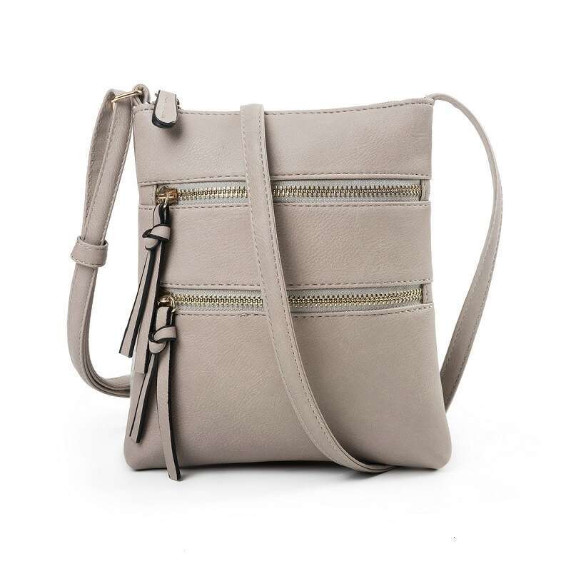 Hot selling casual multifunctional pocket with double zipper vertical women's shoulder bag, crossbody bag