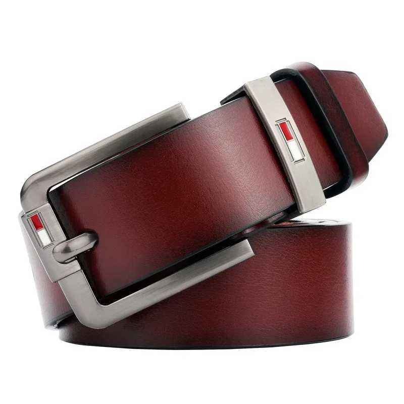 Fashionable luxury designer brand mens belt high-quality PU leather belt with pin buckle fancy retro belt jeans casual belt W250326