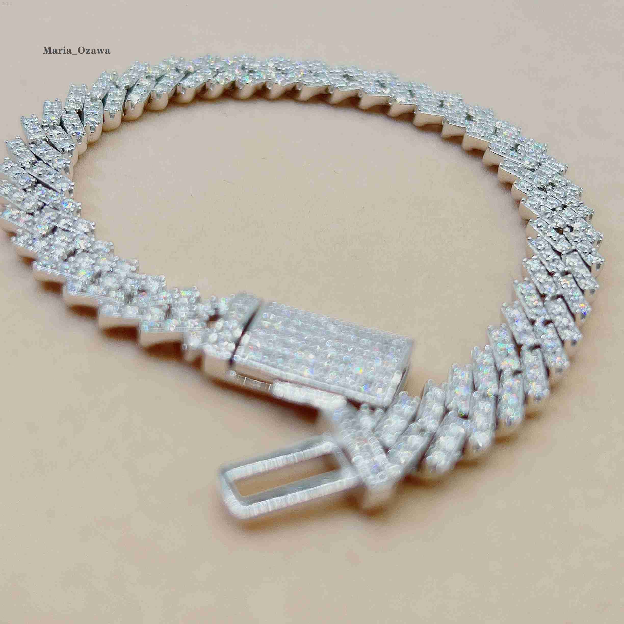 Pass Diamond Tester Hip Hop Bling Jewelry 8mm 89 Vvs Moissanite Iced Out Cuban Link Bracelet Chain