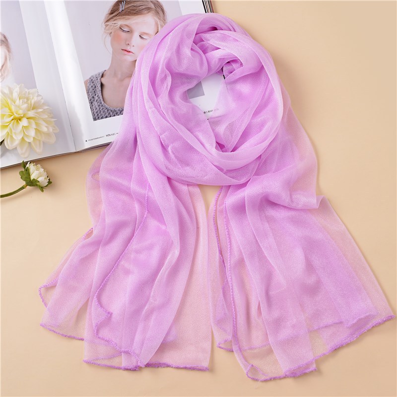K232 Autumn and winter new gauze scarf women summer Korean version long sun protection shawl pure color beauty gauze scarf scarf wholesale