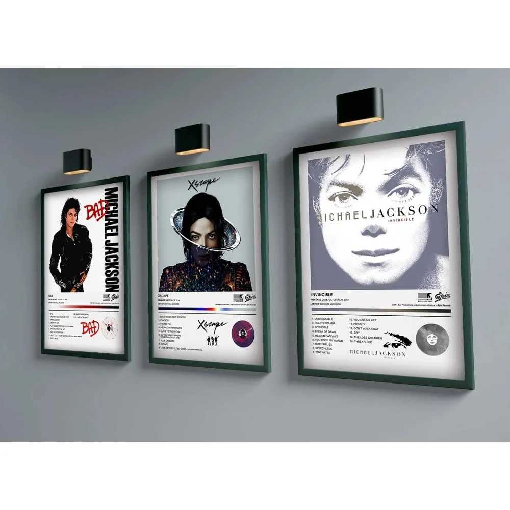 80s Pop Singer Michael Jackson Poster Aesthetics Music Album Cover THRILLER Scream Cat Canvas Print for Wall Art Home Room DecorC250326