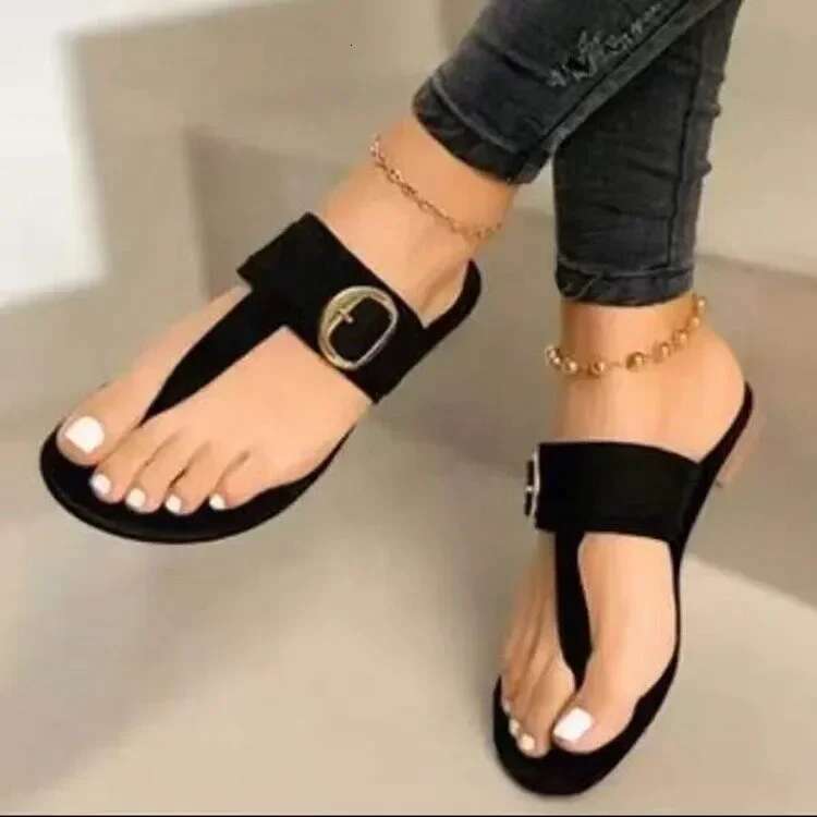 2025 Summer New Wedge Flat Shoes for Women, Flip up Beach Leather Casual Women, Designer Fashion Slippers