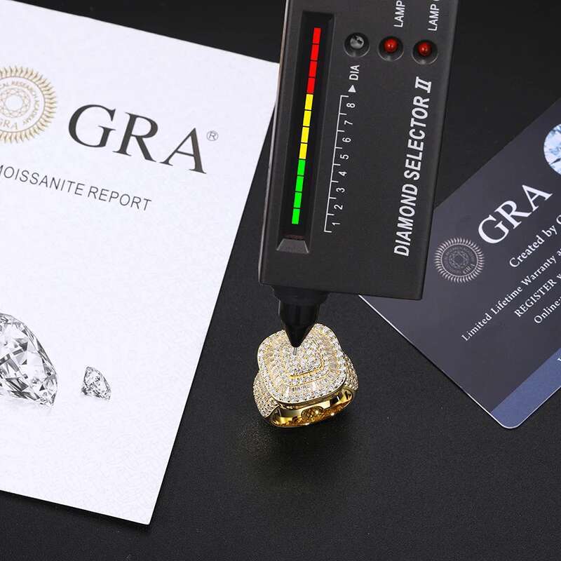 Unisex Classic Style Luxury 925 Ring Moissanite Men Hip Hop Jewelry Gift
