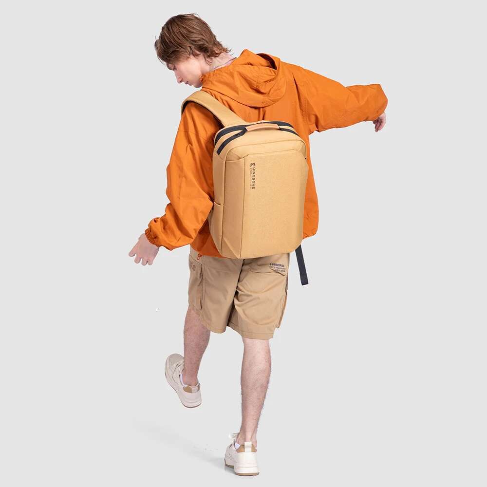 Kingsons 2025 New Recycled Polyester 23 L Large Capacity Backpack For Men Women 15.6 Inch Laptop 180° Open Waterproof Travel Bag