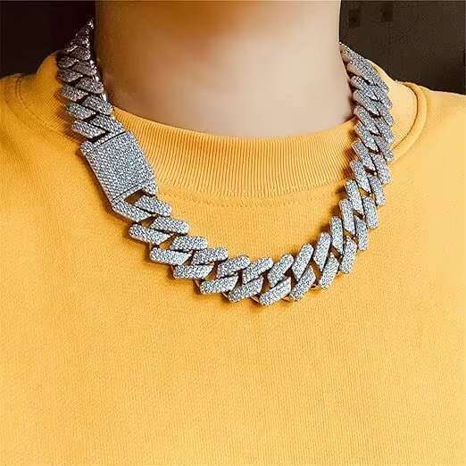 Customized 18 mm Moissanite Cuban Link Chain for Men Bust down Wedding Necklaces Moissanite Diamonds Customizable Cuban Jewelry