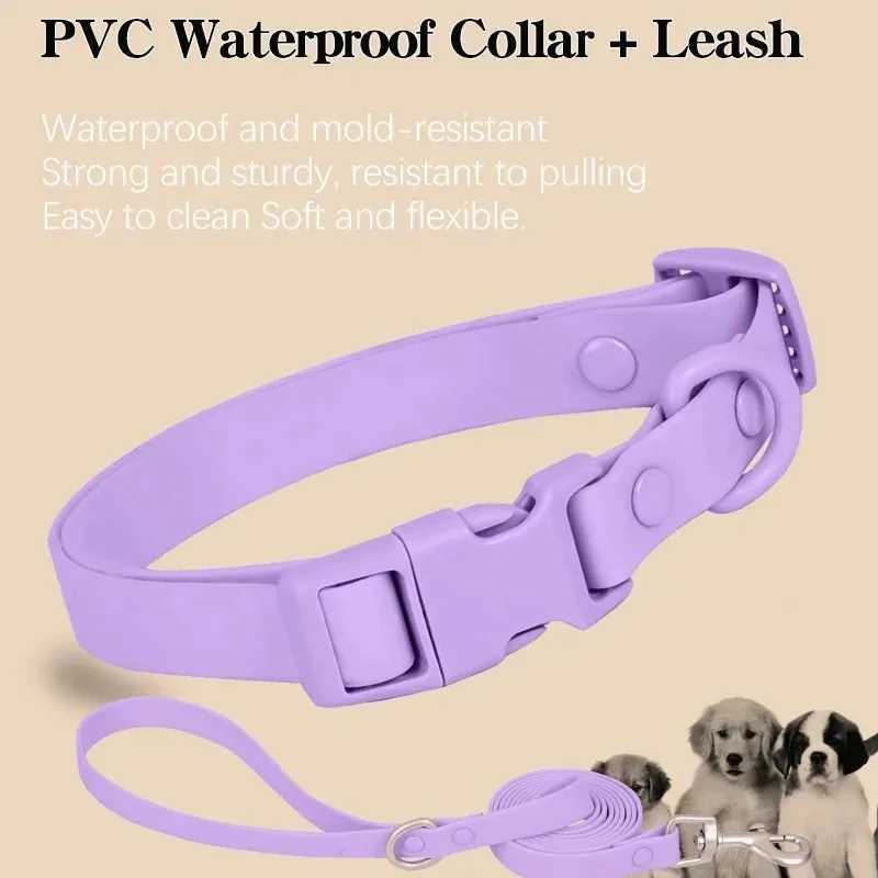 New aron Color PVC Waterproof Dustproof Easy to Clean Adjustable Pet Dog Collar Set Y250325